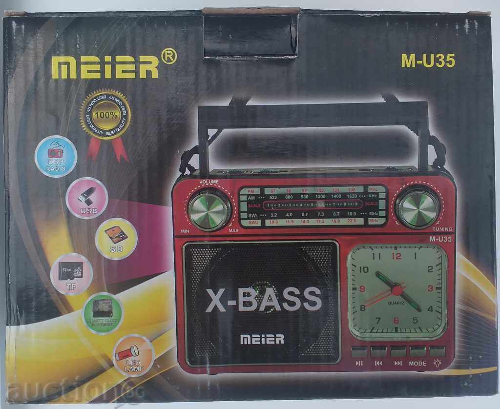 Radio + LED Lamp + Clock, AM / FM / SW + USB / SD Meier M-U35 - 7 Radio + LED Lamp + Clock, AM / FM / SW + USB / SD Meier M-U35 - 7