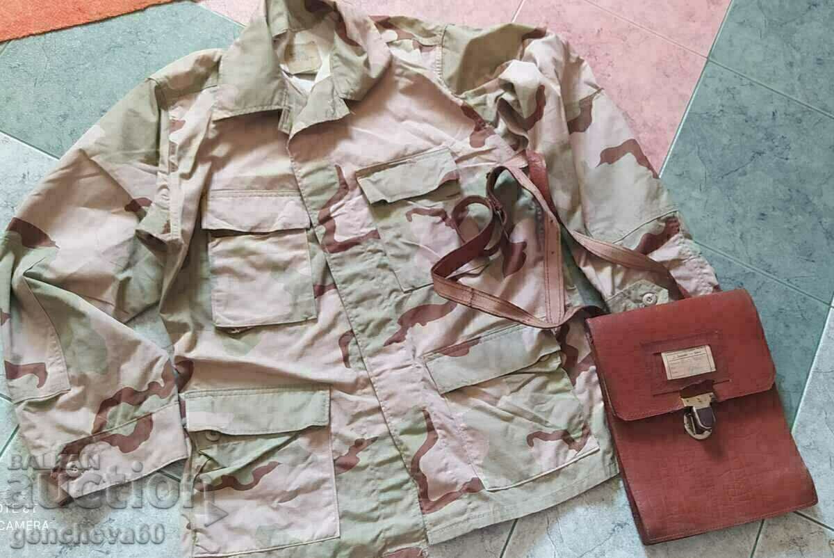 Geantă retro din piele pentru bărbați și cămașă camuflaj numărul 164 cu preț € 30.00 | 58.68 BGN