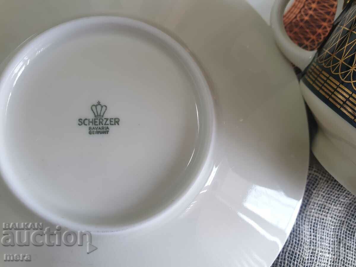 Porcelain cobalt set for tea, coffee - 7 Porcelain cobalt set for tea, coffee - 7