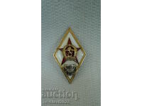 Bulgaria - military insignia rhombus enamel VVUZ G. Dimitrov