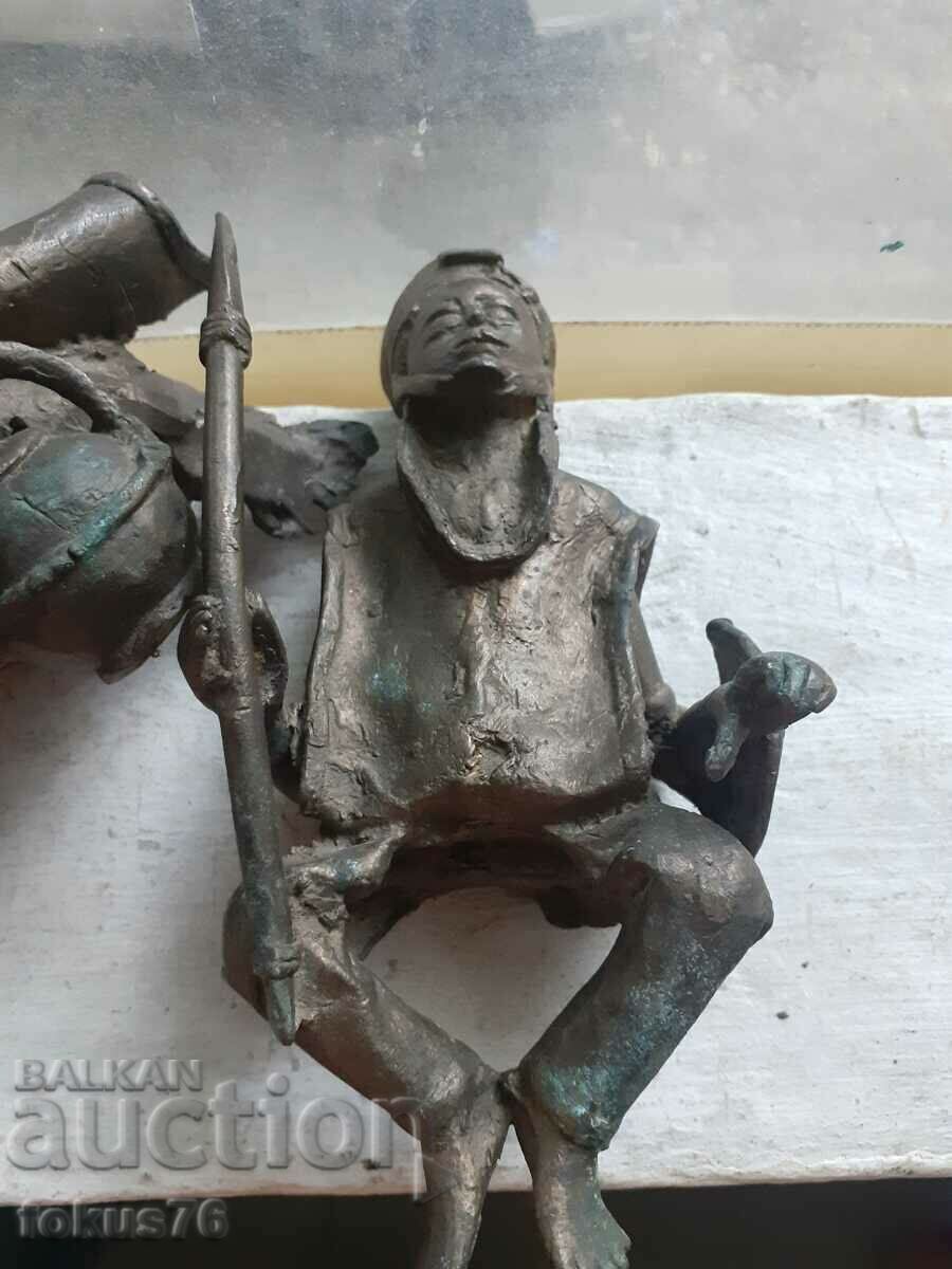 Old bronze statuette of a warrior with a camel figure plastic - 5 Old bronze statuette of a warrior with a camel figure plastic - 5