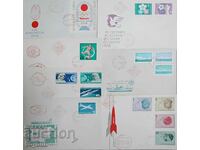 Bulgaria FDC first day envelopes with red seal 7 pcs.