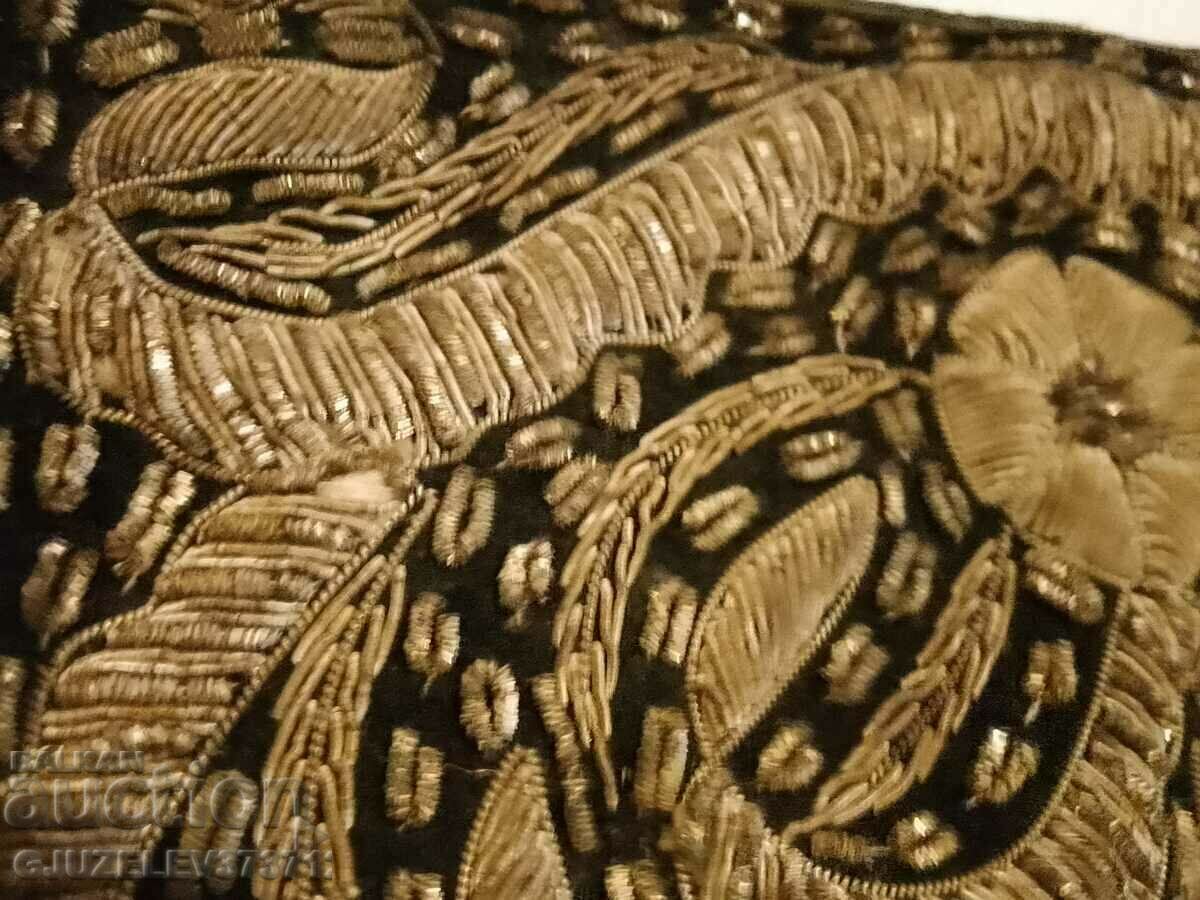 Auction Retro, vintage bag, purse with gold tinsel black velvet Auction Retro, vintage bag, purse with gold tinsel black velvet