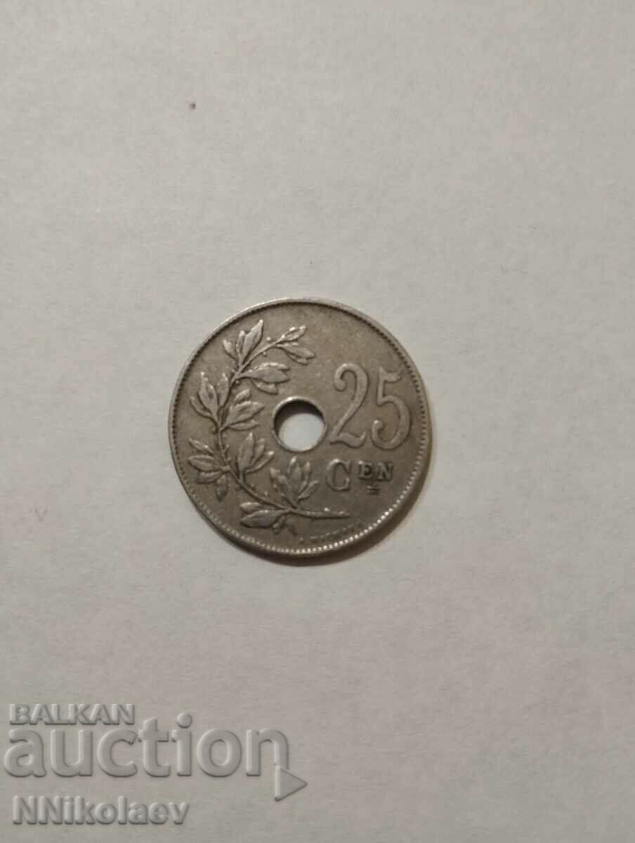 Auction Belgium 25 centimes from 1921. Dutch legend Auction Belgium 25 centimes from 1921. Dutch legend