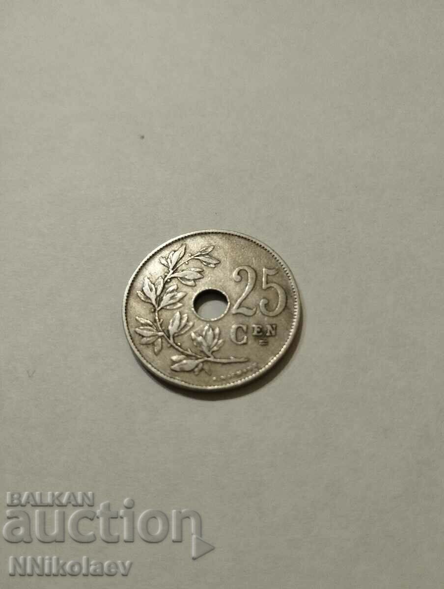 Delivery of Belgium 25 centimes from 1921. Dutch legend Delivery of Belgium 25 centimes from 1921. Dutch legend