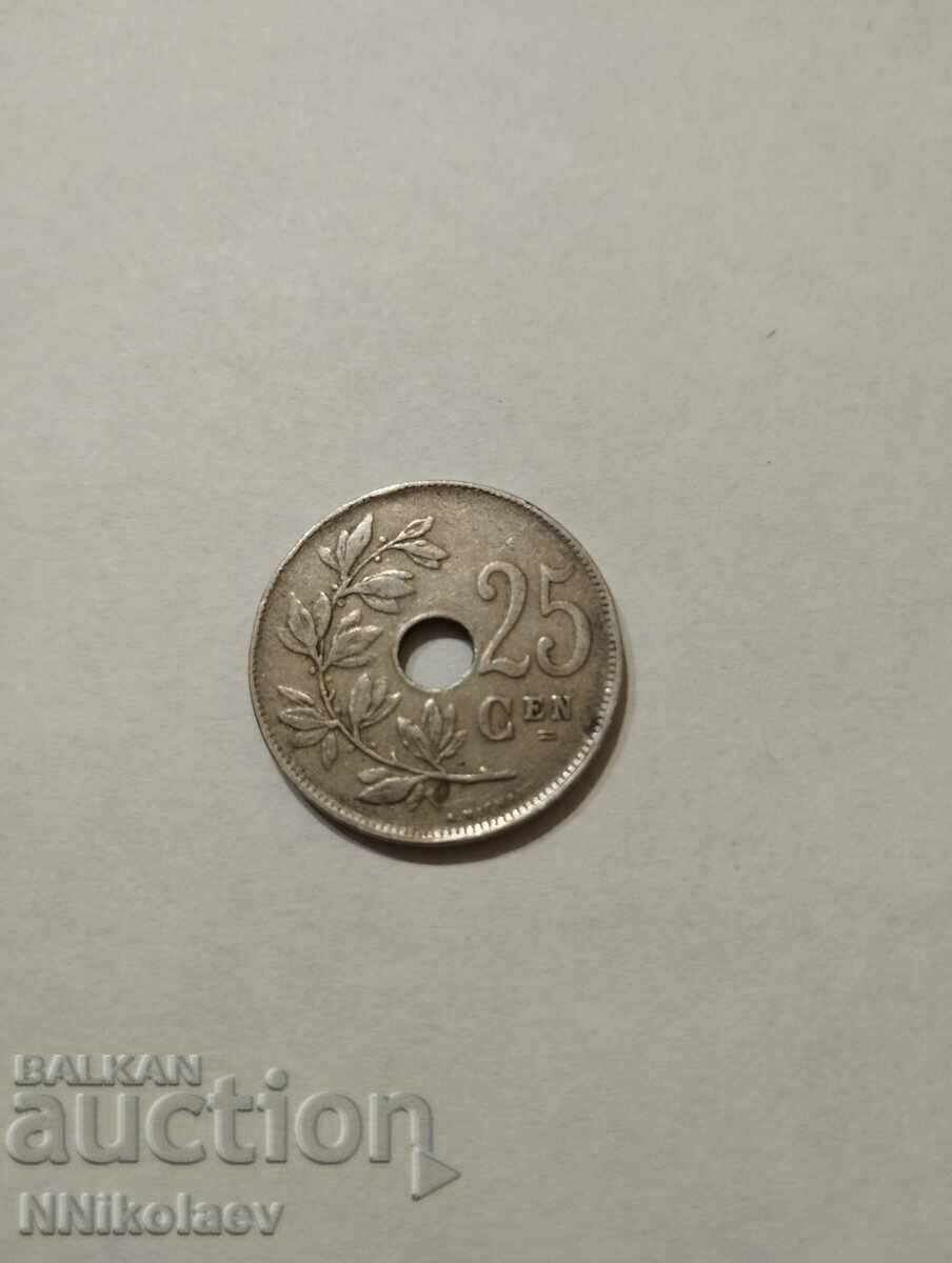 Auction Belgium 25 centimes 1922 Dutch legend Auction Belgium 25 centimes 1922 Dutch legend
