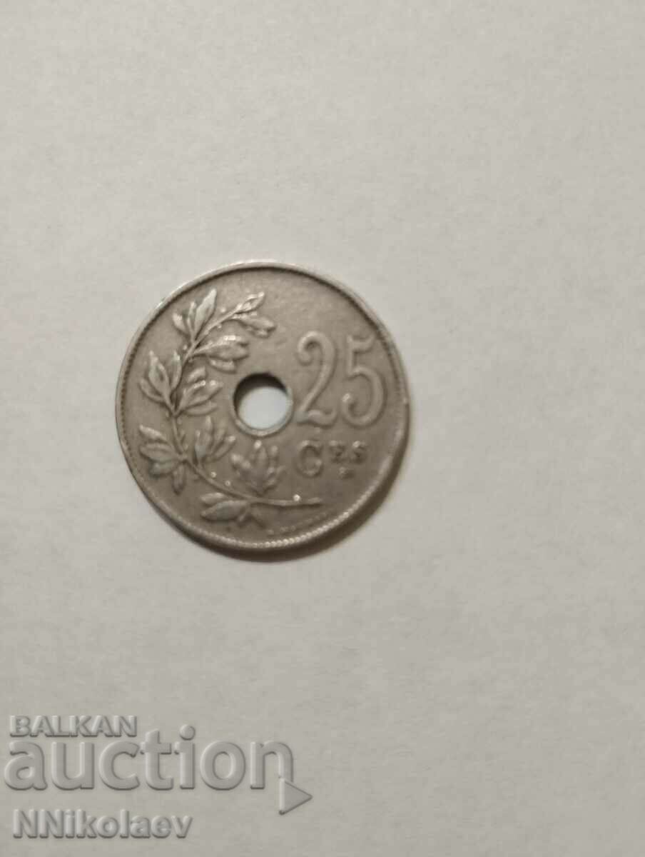Delivery of Belgium 25 centimes 1922 French legend Delivery of Belgium 25 centimes 1922 French legend