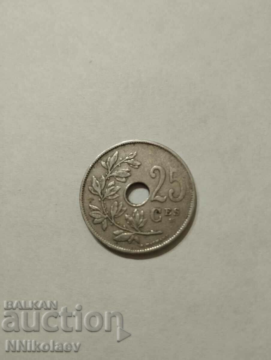 Auction Belgium 25 centimes 1923 French legend Auction Belgium 25 centimes 1923 French legend