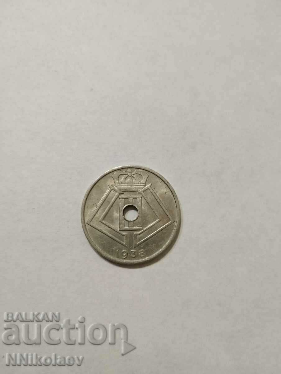 Belgium 25 centimes 1938 French legend with price 2.00 BGN | € 1.02 Belgium 25 centimes 1938 French legend with price 2.00 BGN | € 1.02