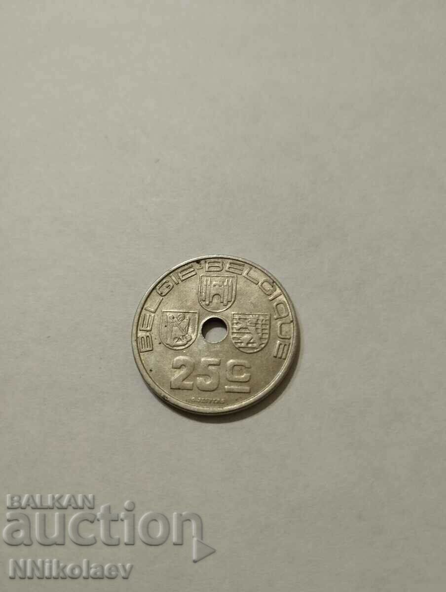 Delivery of Belgium 25 centimes 1938 French legend Delivery of Belgium 25 centimes 1938 French legend