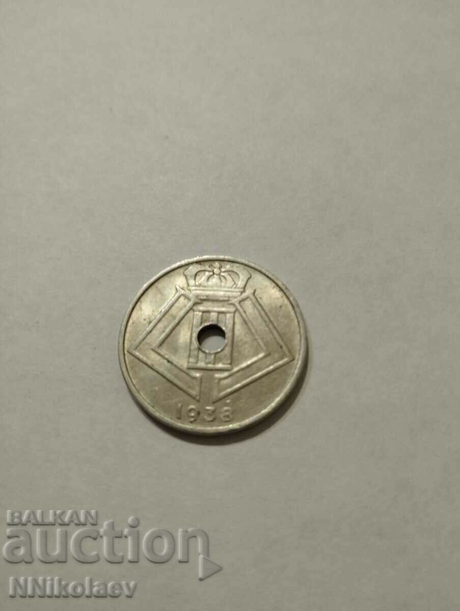 Belgium 25 centimes 1938 French legend