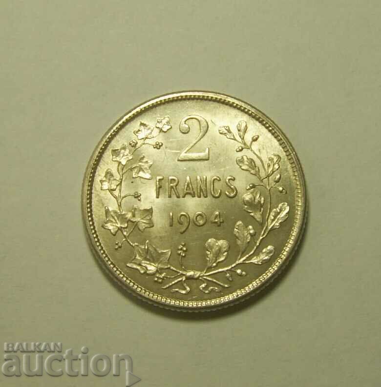 Belgium 2 Francs 1904 UNC with price 350.00 BGN | € 178.95 Belgium 2 Francs 1904 UNC with price 350.00 BGN | € 178.95