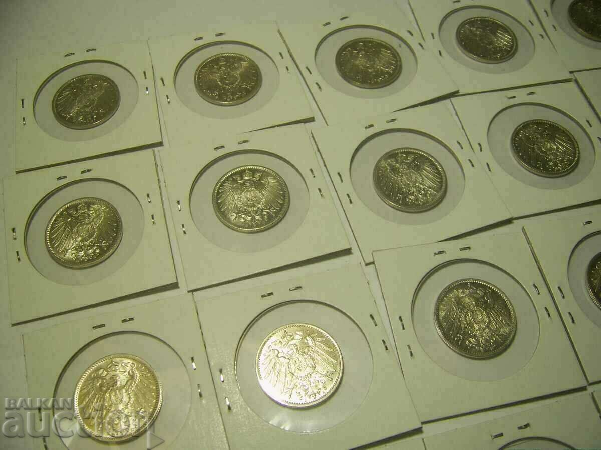 Germany lot 53 x 1 mark 1914-1915 Silver - 7 Germany lot 53 x 1 mark 1914-1915 Silver - 7