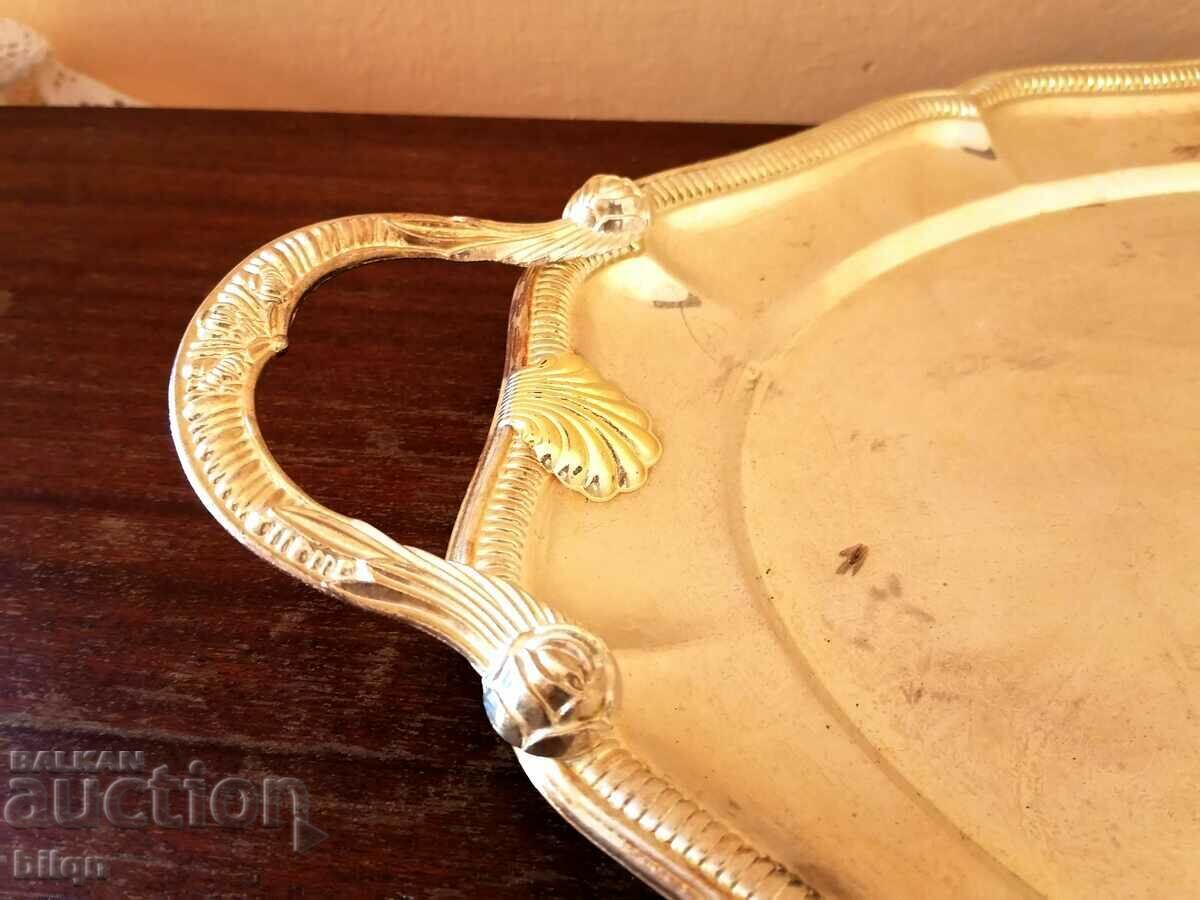 Delivery of Great Large Silver Plated Tray Delivery of Great Large Silver Plated Tray