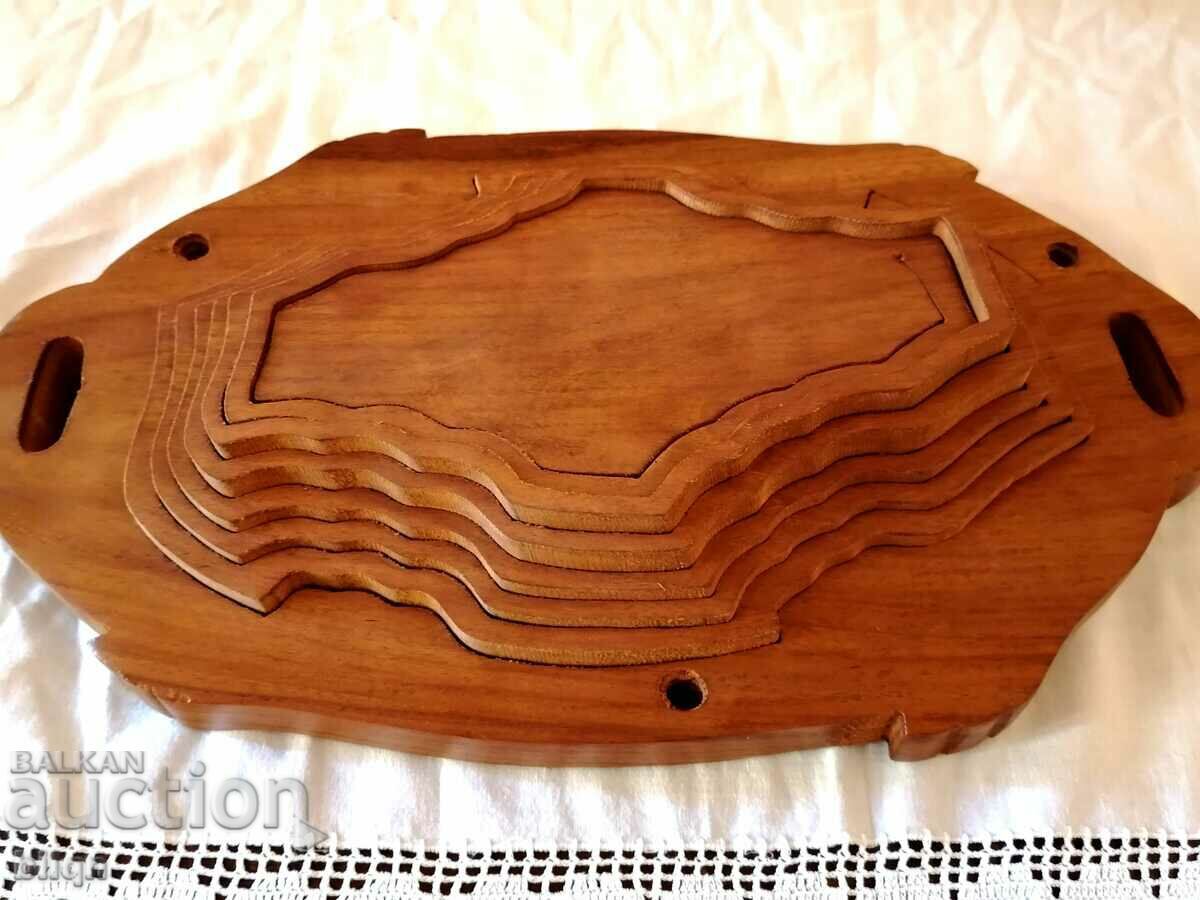 Lovely Old Collapsible Wooden Fruit Tray - 5 Lovely Old Collapsible Wooden Fruit Tray - 5