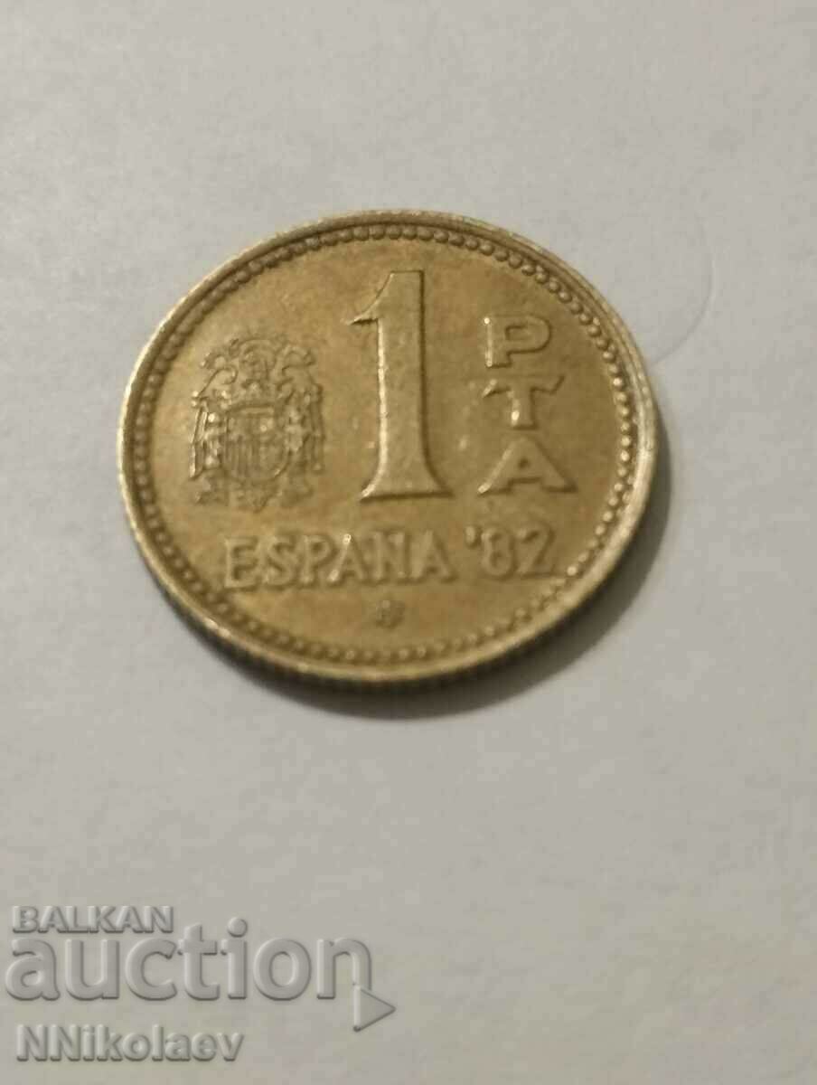 Delivery of 1 peseta Spain 1980 soccer world cup Delivery of 1 peseta Spain 1980 soccer world cup