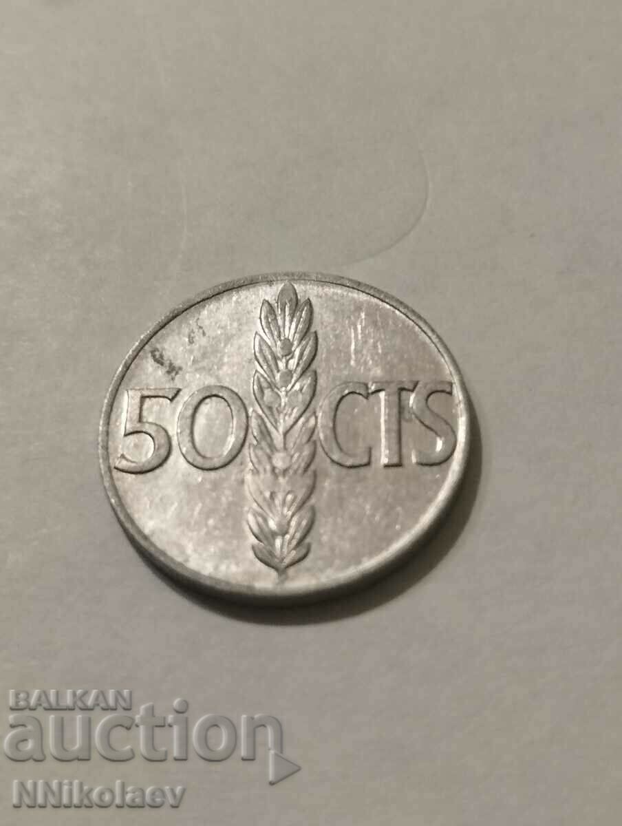 50 сентимос Испания 1966г.