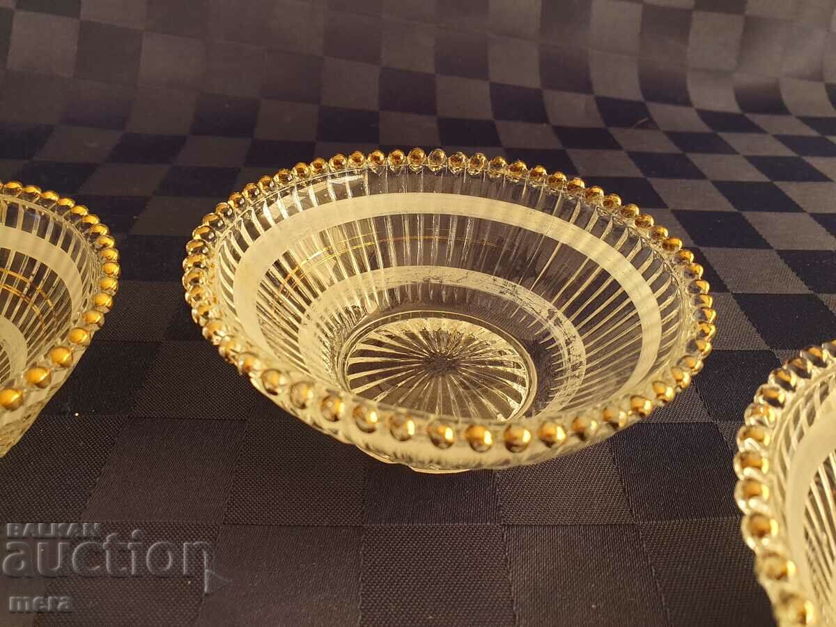 Auction Old glass bowls with rich gilding Auction Old glass bowls with rich gilding