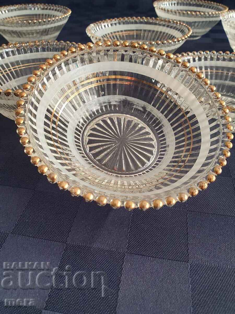 Delivery of Old glass bowls with rich gilding Delivery of Old glass bowls with rich gilding