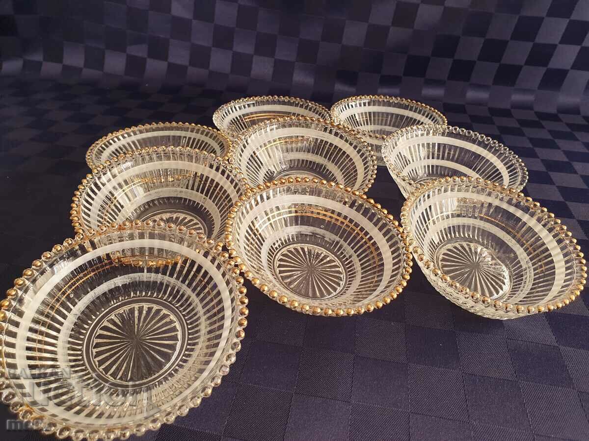 Old glass bowls with rich gilding - 5 Old glass bowls with rich gilding - 5