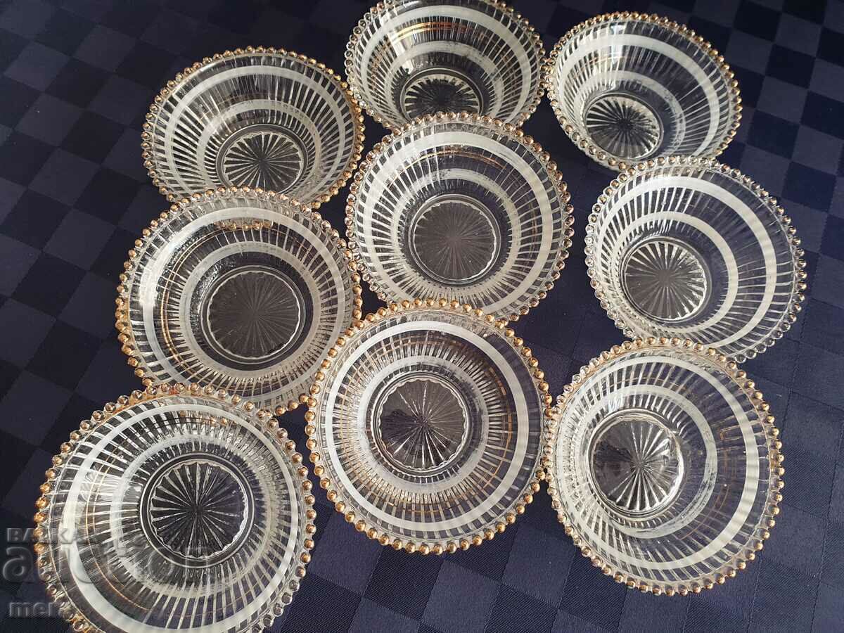 Old glass bowls with rich gilding - 6 Old glass bowls with rich gilding - 6