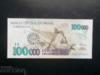 БРАЗИЛИЯ , 100 крузейро в/у 100000 , 1993 , UNC