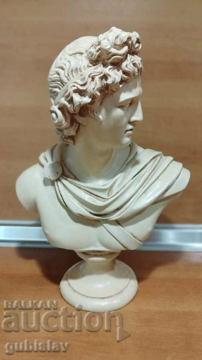 Old plaster bust of Apollo, 1970s.
