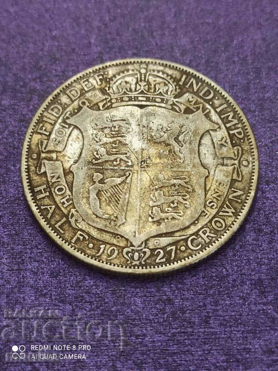 1/2 крона 1927 г сребро Великобритания
