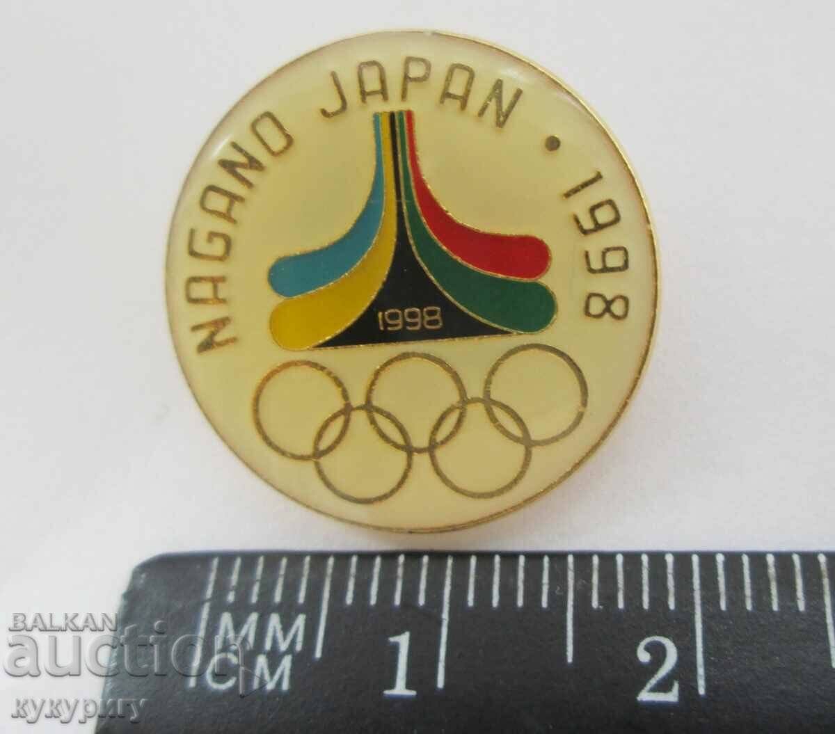 Delivery of Original Olympic Badge Sign Olympiad Nagano 1998 Delivery of Original Olympic Badge Sign Olympiad Nagano 1998