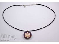 Glass medallion necklace