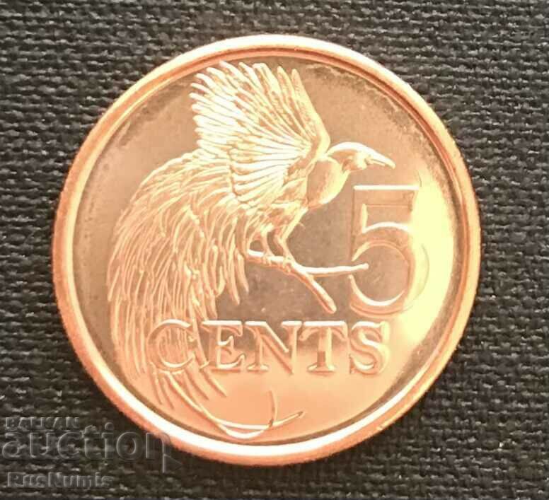 Тринидад и Тобаго. 5 цента 2017 г. UNC.