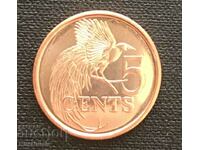 Trinidad and Tobago. 5 cents 2017 UNC.