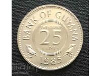 Guyana. 25 de cenți 1985 UNC.