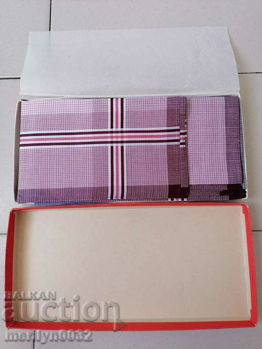 Set of 6 men's handkerchiefs from the 1960s. Vintage with price 68.00 BGN | € 34.77 Set of 6 men's handkerchiefs from the 1960s. Vintage with price 68.00 BGN | € 34.77