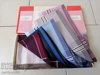 Set of 6 men's handkerchiefs from the 1960s. Vintage