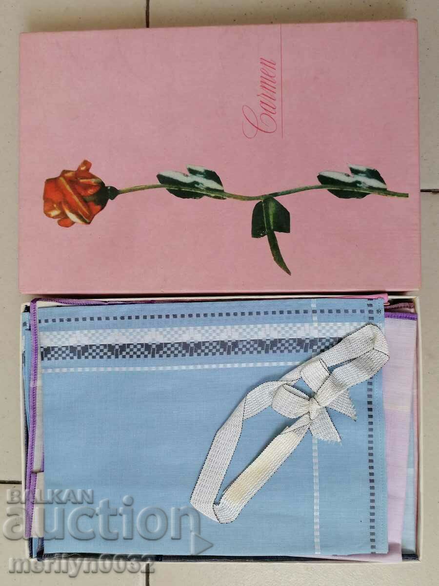 Set of women's handkerchiefs 6 pieces from the 60s. Vintage