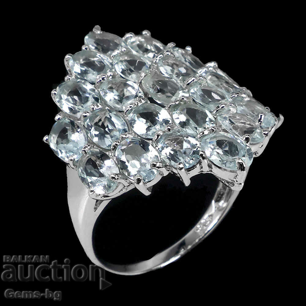 Auction Silver ring with aquamarines Auction Silver ring with aquamarines