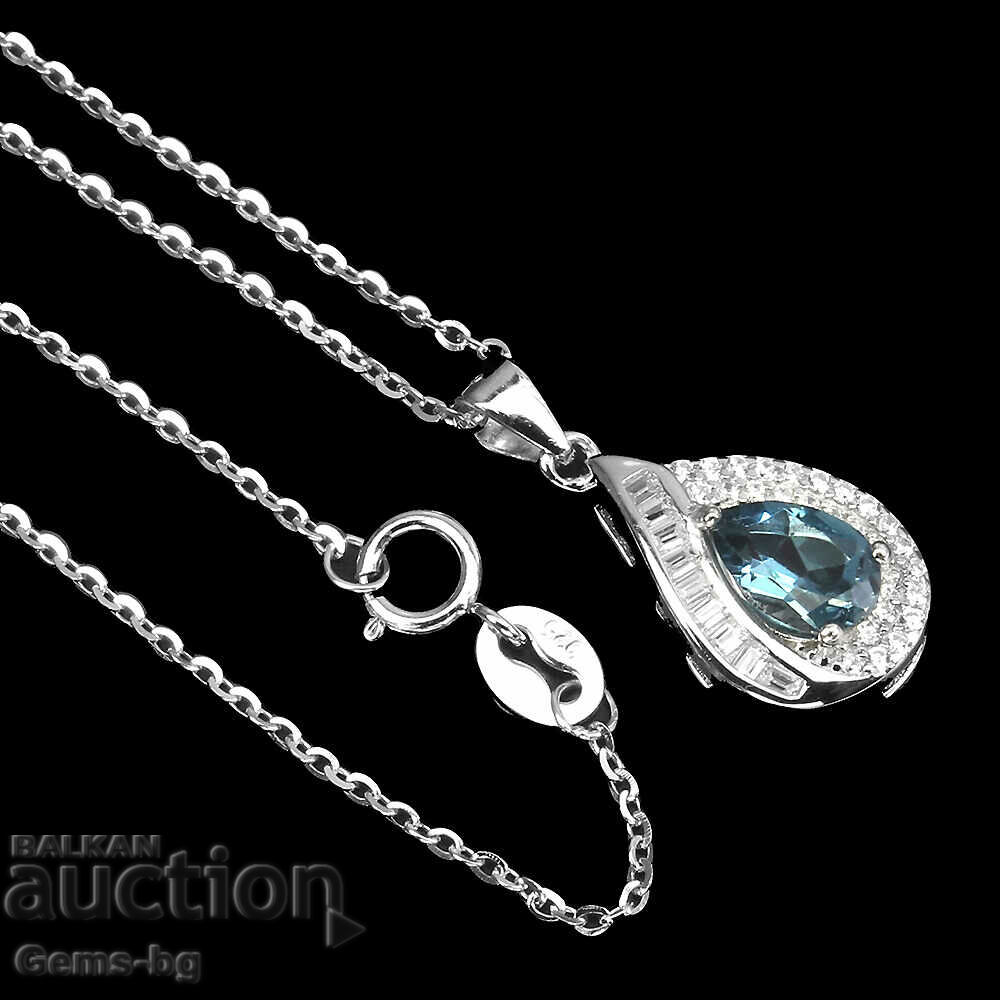 Pendant with natural topaz and zirconium with price 155.00 BGN | € 79.25 Pendant with natural topaz and zirconium with price 155.00 BGN | € 79.25