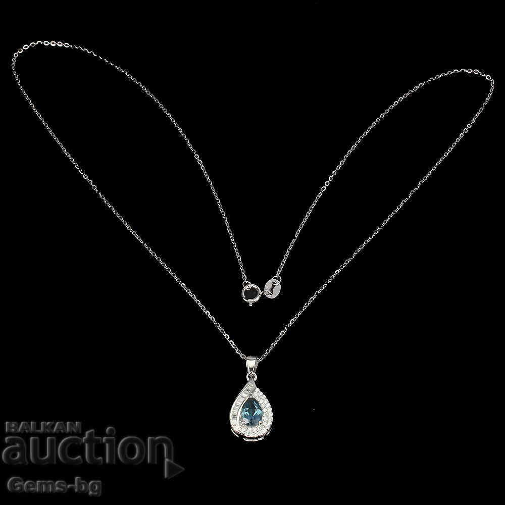 Auction Pendant with natural topaz and zirconium Auction Pendant with natural topaz and zirconium