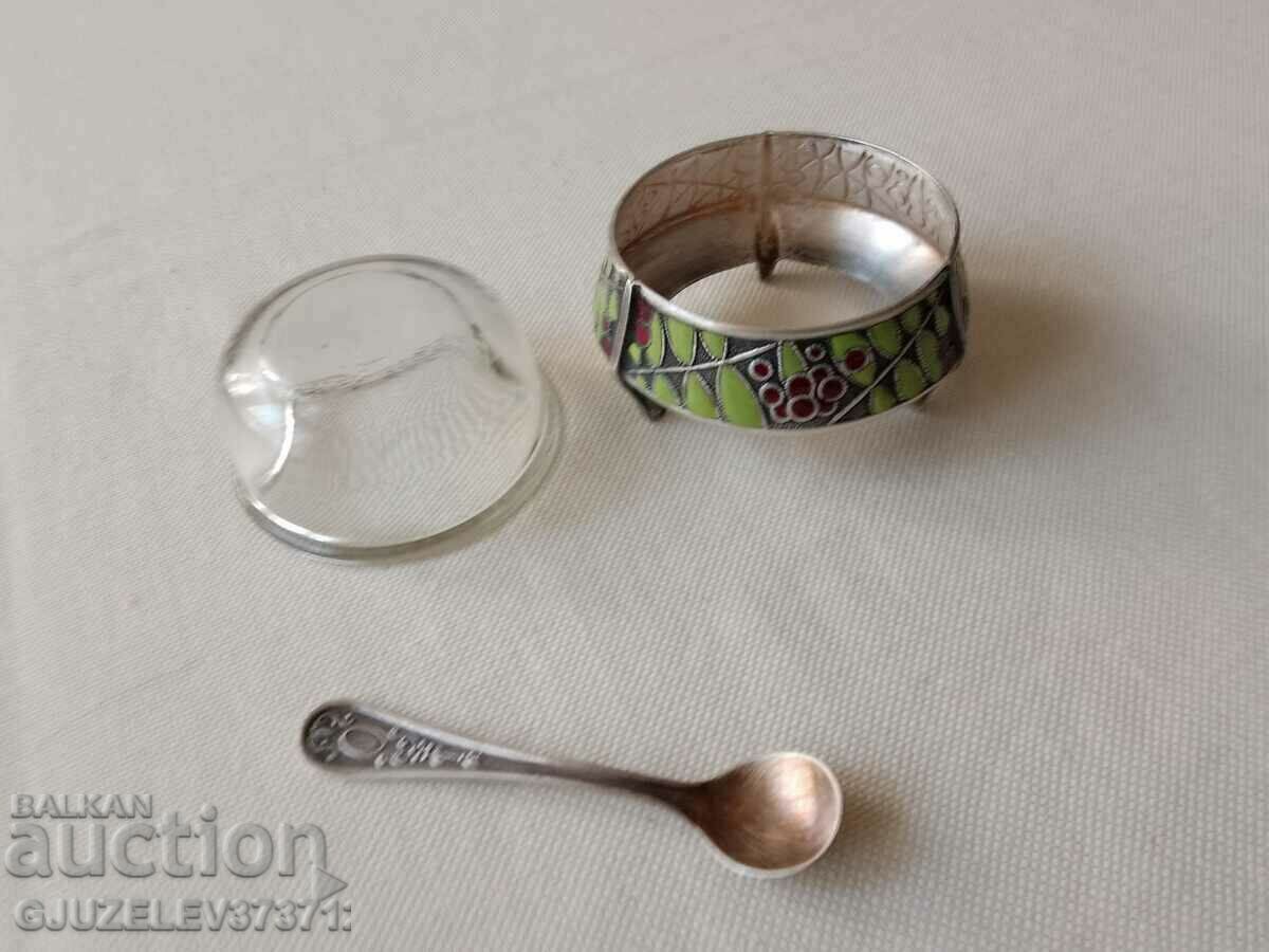 Ρωσικά σερβίτσια για χαβιάρι, αλάτι, με σμάλτο πρωτότυπο ψεύτικο με τιμή 75.00 BGN | € 38.35 Ρωσικά σερβίτσια για χαβιάρι, αλάτι, με σμάλτο πρωτότυπο ψεύτικο με τιμή 75.00 BGN | € 38.35