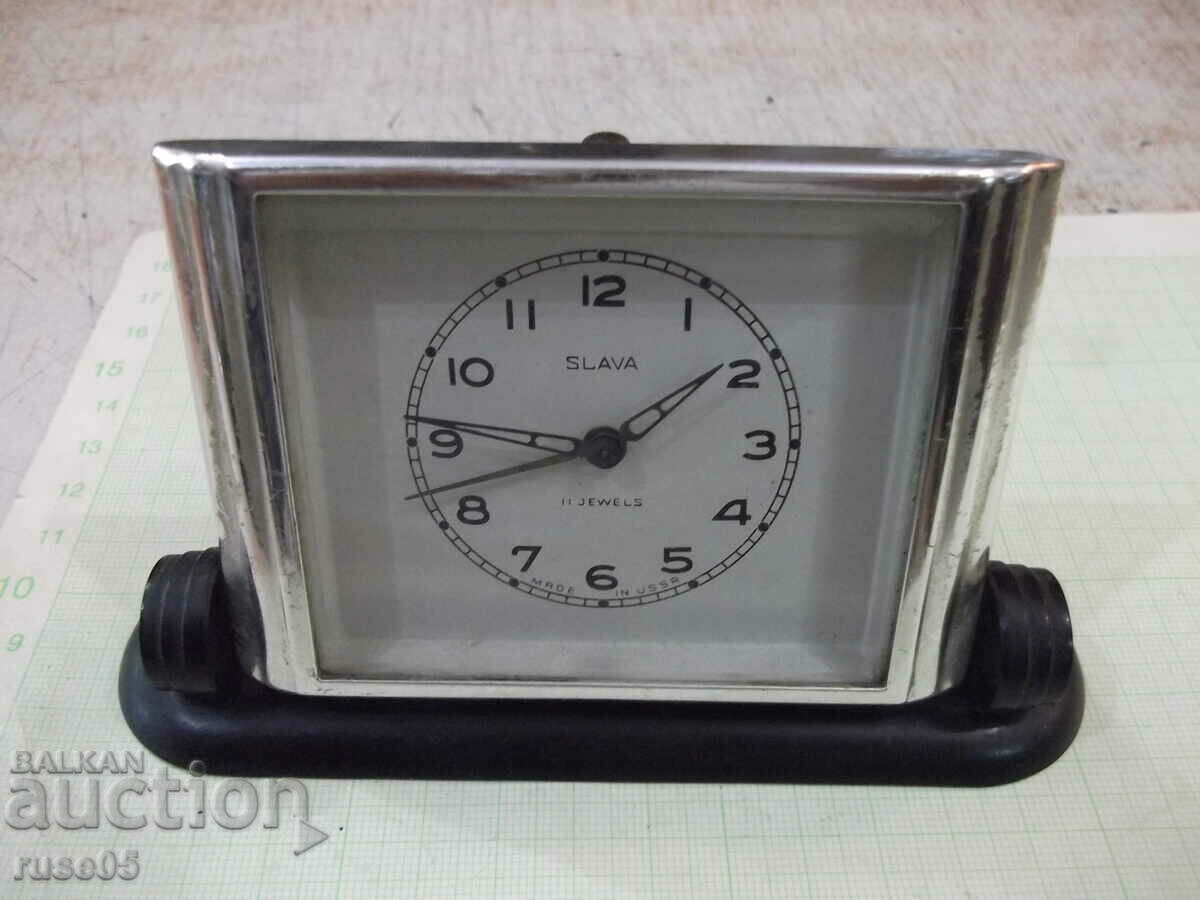 Часовник "SLAVA" механичен настолен с будилник работещ - 4