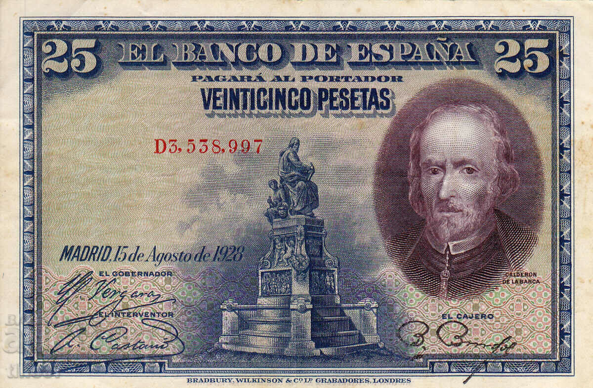tino37- SPAIN - 25 PESETS - 1928 - VF with price 5.90 BGN | € 3.02 tino37- SPAIN - 25 PESETS - 1928 - VF with price 5.90 BGN | € 3.02