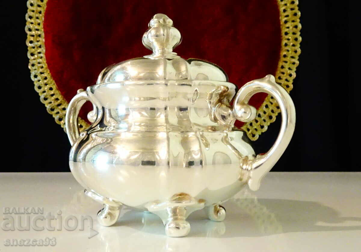 WMF Porcelain Sugar Bowl, Silver Mount 1000, Baroque with price 67.00 BGN | € 34.26 WMF Porcelain Sugar Bowl, Silver Mount 1000, Baroque with price 67.00 BGN | € 34.26