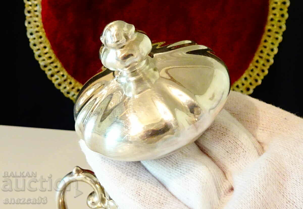 Auction WMF Porcelain Sugar Bowl, Silver Mount 1000, Baroque Auction WMF Porcelain Sugar Bowl, Silver Mount 1000, Baroque