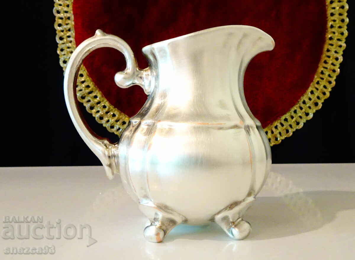 Licitație Căncuță din porțelan WMF, argint 1000, baroc Licitație Căncuță din porțelan WMF, argint 1000, baroc