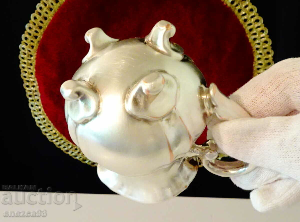 Căncuță din porțelan WMF, argint 1000, baroc - 6 Căncuță din porțelan WMF, argint 1000, baroc - 6