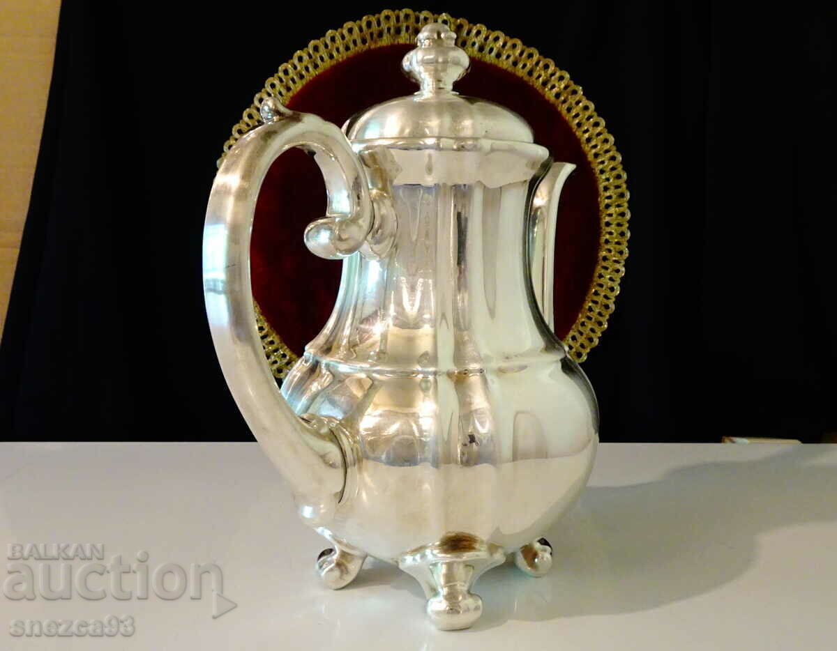Delivery of WMF Porcelain Jug, Silver Mounts, 1000 Hallmark, Baroque