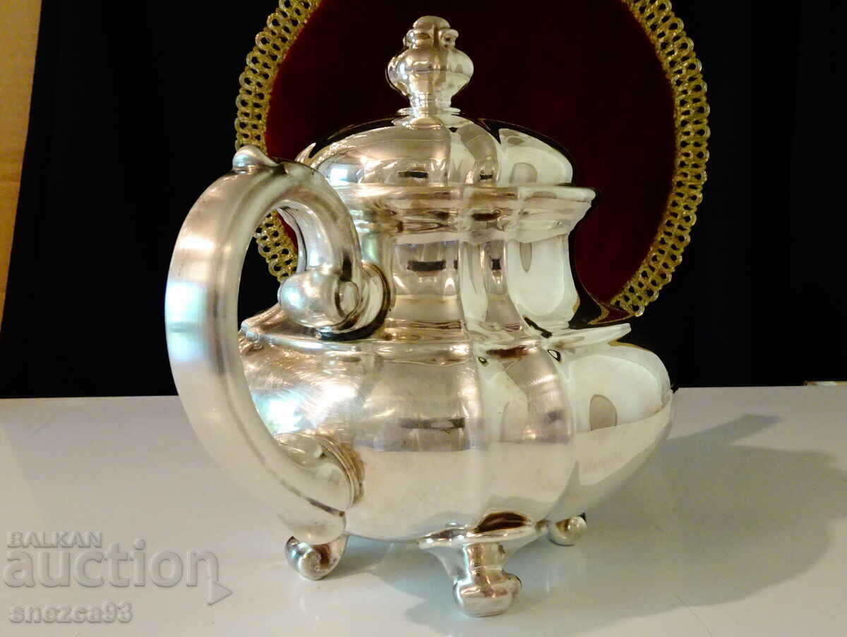 Auction  Porcelain teapot, WMF jug, silver trim 1000, Baroque