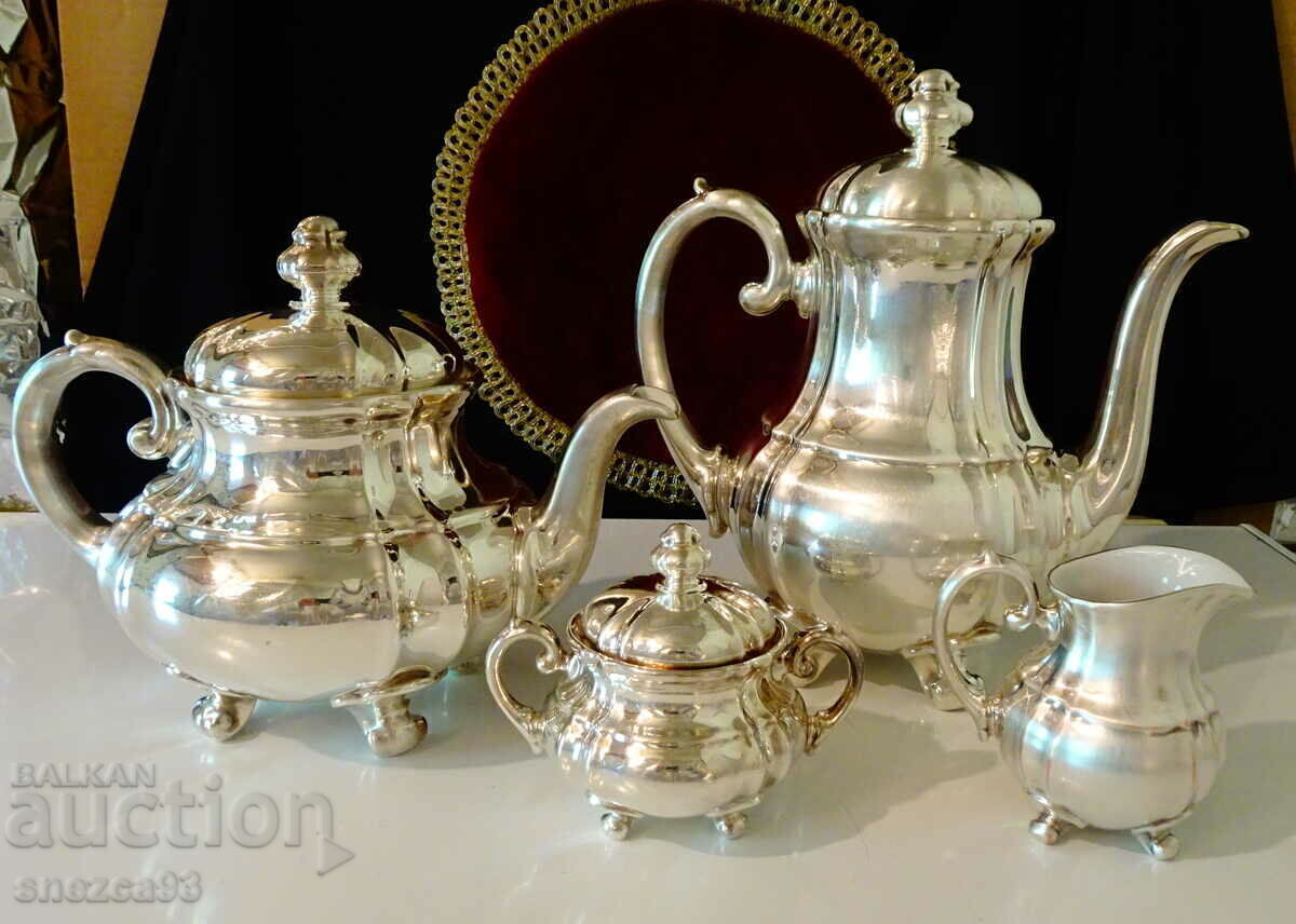 Auction WMF Porcelain Service, Silver Fittings, 1000 Hallmark, Baroque Auction WMF Porcelain Service, Silver Fittings, 1000 Hallmark, Baroque
