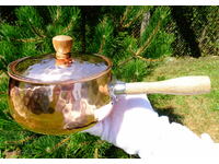 Copper pot, copper casserole, hand forged.
